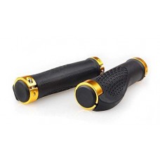 Multicolor Shock Resistance Ergonomic MTB Bicycle Handlebar Grips Anodized Aluminum Ends Plug Bike Hand Grips Rubber Widen Holding Surface - B0158K7STC